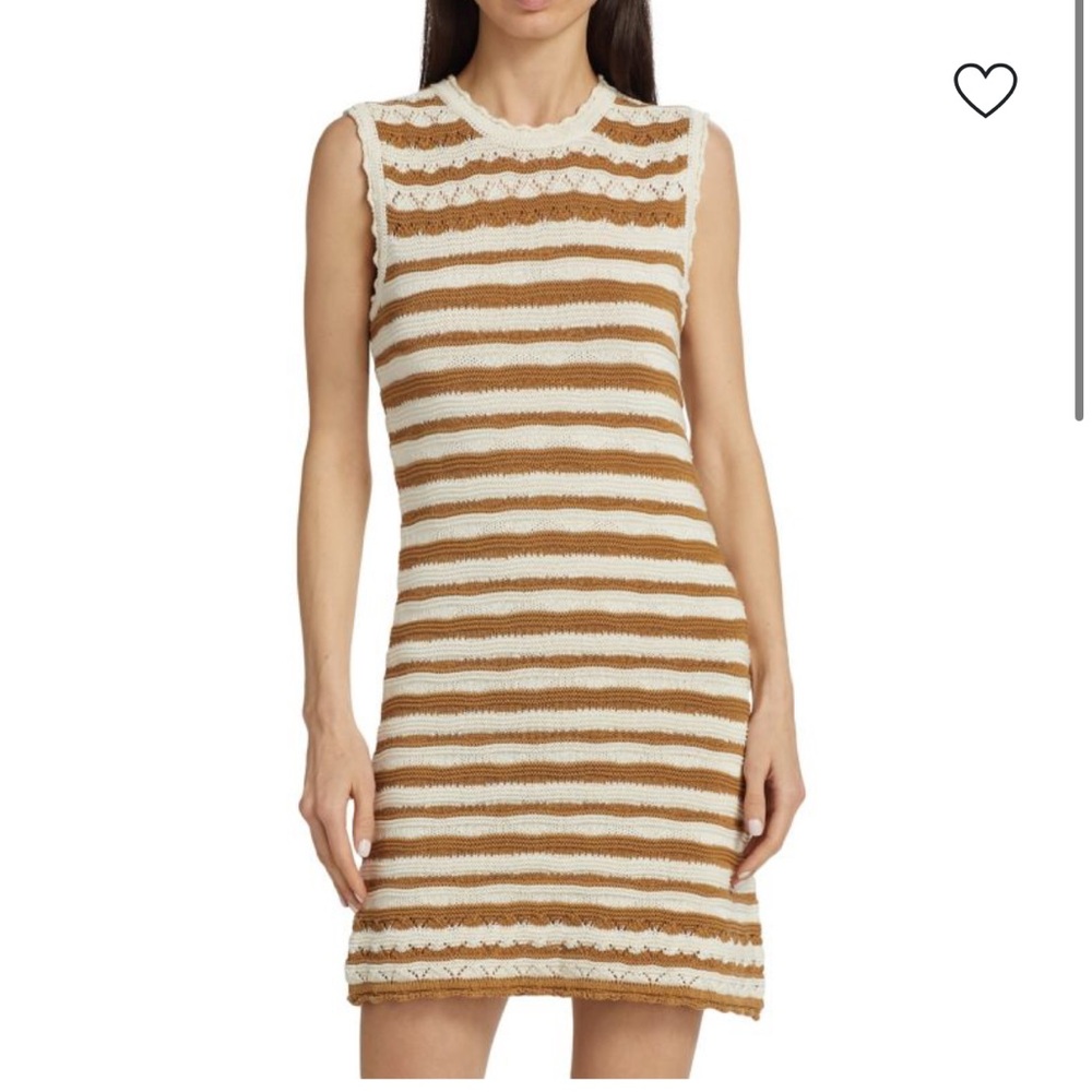 VERONICA BEARD Templeton Crochet-Knit Striped Minidress 🐝